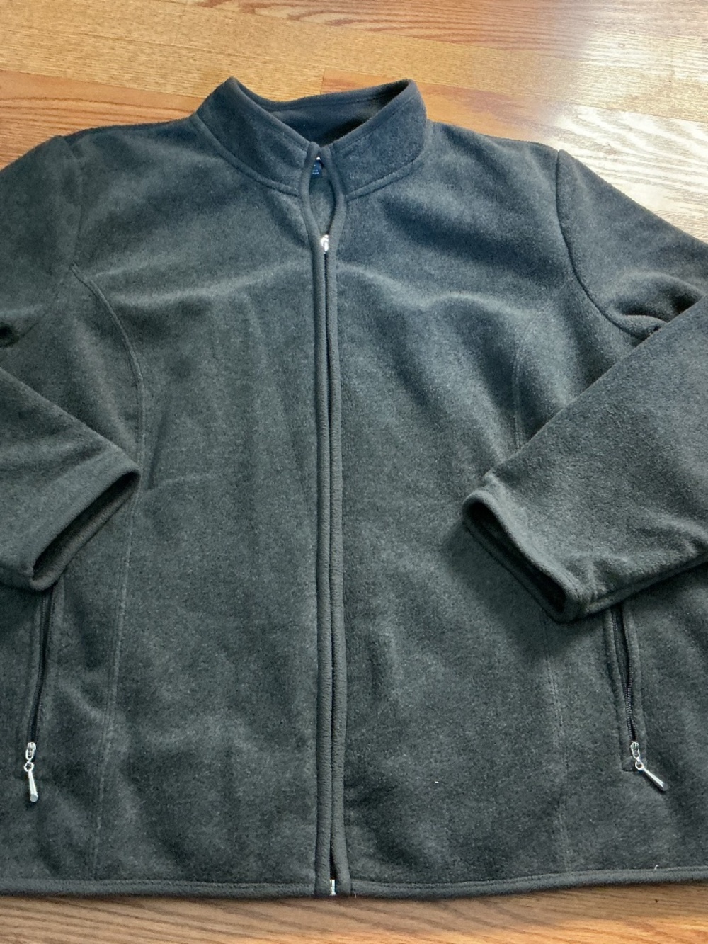 Karen Scott Gray Fleece Full Zip Jacket  Size 2X